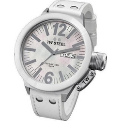TW Steel Ανδρικό Ρολόι με Λευκό Δερμάτινο Λουράκι CE1038