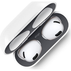 Elago Dust Guard - Προστατευτικό Μεταλλικό Αυτοκόλλητο Sticker για Θήκη AirPods 3rd Gen - Dark Gray - 2 Τεμάχια (EAP3-GUARD-DG-2EA)