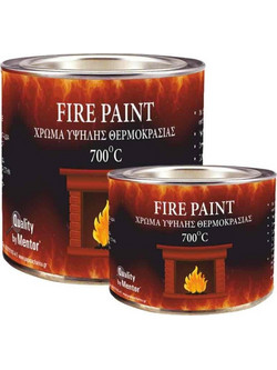 Mentor Fire Paint 700C Χρώμα Θερμοκρασίας Μαύρο 0.375lt