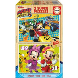 Παιδικό Puzzle Educa Ξύλινο Mickey Roadster 2x50 Κομμάτια