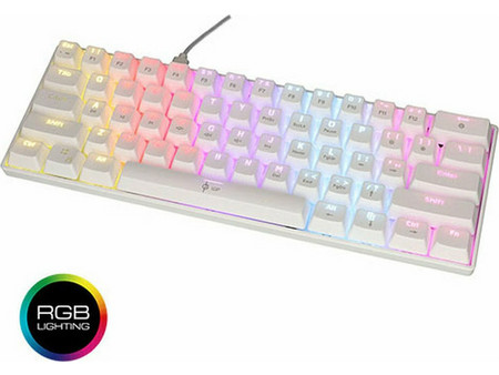 Lamtech Lgp Pluto Μηχανικό Gaming Πληκτρολόγιο 60% με Outemu Blue Διακόπτες RGB White