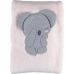 BiBaby 3D Sleepy Koala Κουβέρτα Αγκαλιάς Βελουτέ 88x100 Ροζ