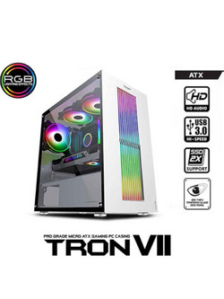 Armaggeddon Tron VII White Gaming Micro Tower Κουτί Υπολογιστή με Πλαϊνό Παράθυρο