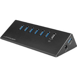 LC-Power LC-HUB-ALU-2B-7 USB Hub 3.0 USB-A με 7 Θύρες USB-A & Εξωτερική Παροχή Ρεύματος