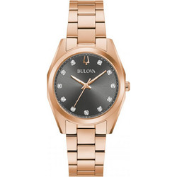 Bulova Surveyor Γυναικείο Ρολόι με Ροζ Χρυσό Μεταλλικό Μπρασελέ 97P156