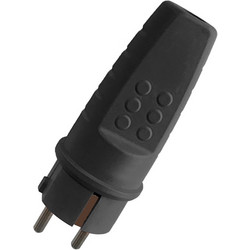 RUBBER SCHUKO PLUG 16A BLACK - 192118/BL