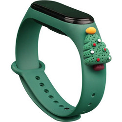 Hurtel Christmas Holidays Λουράκι Σιλικόνης Dark Green Christmas Tree 2 (Mi Band 3 / 4)