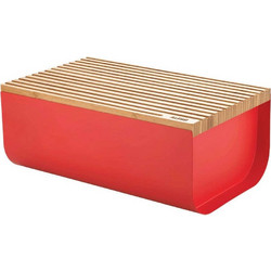 Ψωμιέρα Mattina BG03 R 34x21x14cm Red Alessi Ατσάλι,Bamboo