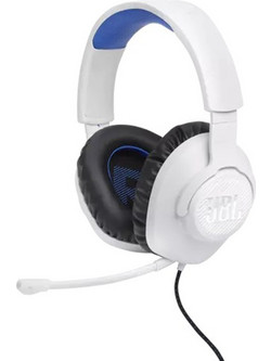 JBL Quantum 100P Gaming Headset Over Ear White Blue