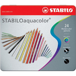 Stabilo Aquacolor Κασετίνα Ξυλομπογιές Ακουαρέλας Σετ 24τμχ