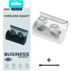 Newtop AB09 Ακουστικά Bluetooth In Ear White