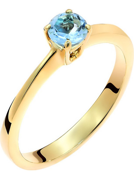 Δαχτυλίδι Χρυσός Κ14 με Sky Blue Topaz (P-60384) / Κίτρινος Χρυσός K14