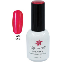 Lilly Nail Art One Step Rose Ημιμόνιμο Βερνίκι Νυχιών 15ml