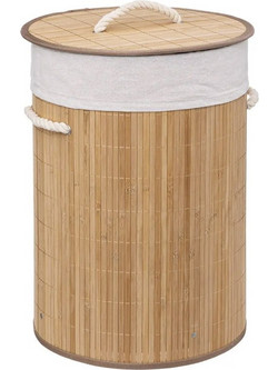 Στρογγυλό Καλάθι Απλύτων από Μπαμπού 48 Lt 35 x 50 cm 5Five Simply Smart 174780