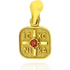 Μενταγιόν Κωνσταντινάτο Anastasios Creations από Επιχρυσωμένο Ασήμι 925 με Πέτρα Ζιργκόν 039591