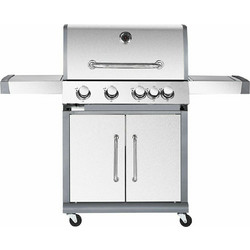 Bormann BBQ5050 Ψησταριά Υγραερίου με 4 Εστίες και Πλαϊνό Μάτι 17.1kW Επιφάνειας 64x45cm