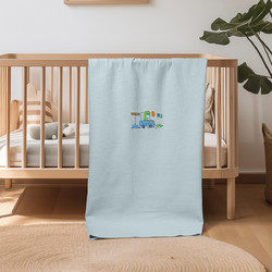 Adam Home Dinosaur Κουβέρτα Αγκαλιάς Πικέ 80x110 Γαλάζια
