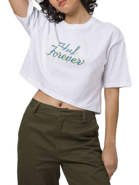 HUF FOREVER S/S CROP TEE WHITE