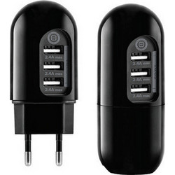 SAS Φορτιστής Χωρίς Καλώδιο με 3 Θύρες USB-A 17W Black