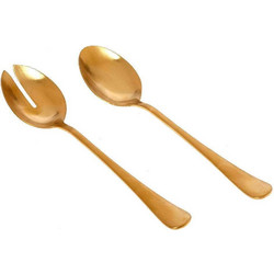 Κουτάλι Σερβιρίσματος Durable (Σετ 2Τμχ) 45.045.03 Gold Cryspo Trio Ανοξείδωτο Ατσάλι