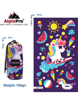 AlpinPro Surfing Pony Παιδική Πετσέτα Θαλάσσης Microfiber Μωβ 70x120cm CMS-L-1