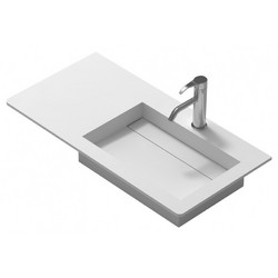 Inter Ceramic iStone Ένθετος Νιπτήρας Μπάνιου 120x46cm Λευκός 38130R