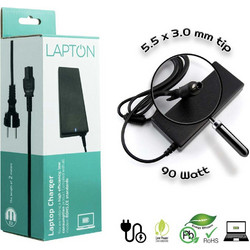 Lapton Φορτιστής Laptop 90W 19V 4.74A για Samsung με Ενσωματωμένο Καλώδιο Τροφοδοσίας CH-AC11
