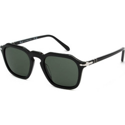 Persol PO3292/S 95/31 Ανδρικά Γυαλιά Ηλίου Τετράγωνα Κοκάλινα Μαύρα με Πράσινο Polarized Φακό