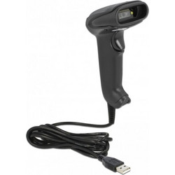 DELOCK USB barcode scanner 1D & 2D 90557, με καλώδιο σύνδεσης, μαύρο