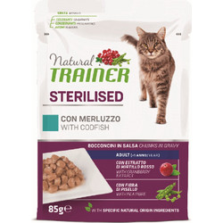 Natural Trainer Adult Cat Sterilised Codfish 85gr