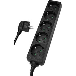 POWERTECH πολύπριζο PT-870, 5x schuko, 16A, 1,5m, μαύρο