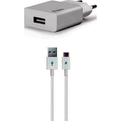 Ttec Φορτιστής με Καλώδιο USB-C με Θύρα USB-A 10.5W White 2SCS20C