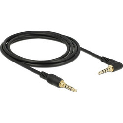 DELOCK καλώδιο 3.5mm 85613, γωνιακό, 24AWG, gold plated, 2m, μαύρο