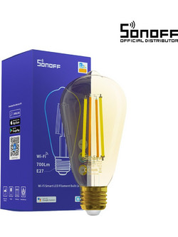 SONOFF B02-F-ST64-R2 - Wi-Fi Smart LED Filament Bulb E27 ST64 7W 700lm 1800K to 5000K Dimmable 17088
