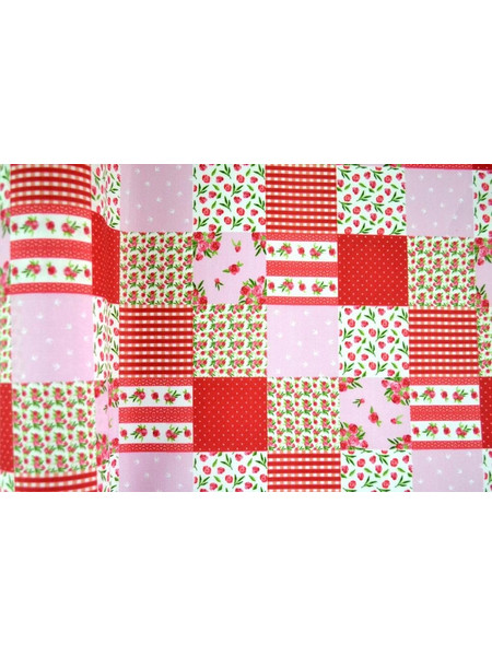 Ύφασμα μικροφίμπρα Spring patchwork κόκκινο 150 cm X 5 m