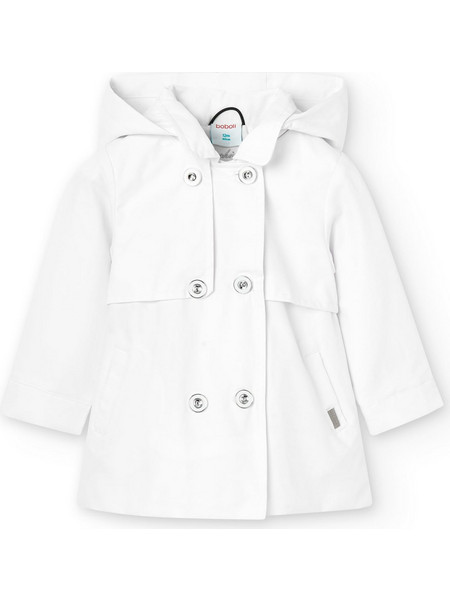 Boboli Μπουφάν Technical Fabric Parka (Detachable Hood) 706249-1100 Λευκό Κορίτσι
