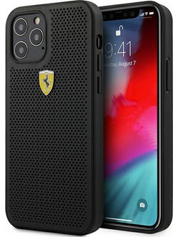 Ferrari On Track Perforated Back Cover Black (iPhone 12 Pro Max)