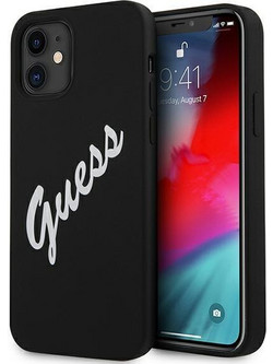 Guess Silicone Vintage Back Cover Black / White (iPhone 12 mini)