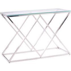 ΚΟΝΣΟΛΑ HOLLAND HM8622.01 ΜΕ ΓΥΑΛΙ ΚΑΙ ΒΑΣΗ ΧΡΩΜΙΟΥ 120X40Χ78 EK