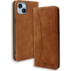 Bodycell Leather Book Case Brown (iPhone 14 Plus)