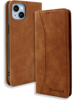 Bodycell Leather Book Case Brown (iPhone 14 Plus)