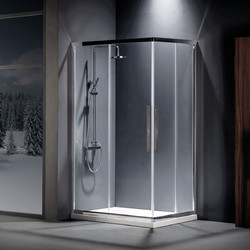 DEVON Καμπίνα Τετράγωνη Devon Flow 90 x 90 Chrome (CF 90C-100)