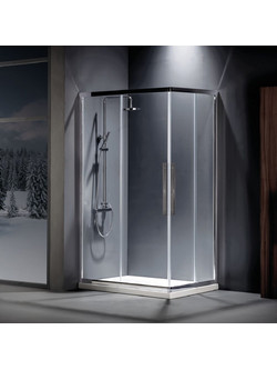 DEVON Καμπίνα Τετράγωνη Devon Flow 90 x 90 Chrome (CF 90C-100)