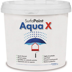 Nanophos Surfapaint Aqua X Ακρυλικό Χρώμα Εξωτερικού Χώρου Λευκό 10lt