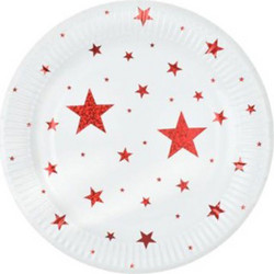 Σετ Χάρτινα Πιάτα για Πάρτυ 23cm σχέδιο Stars 6 τεμαχίων - HoMie