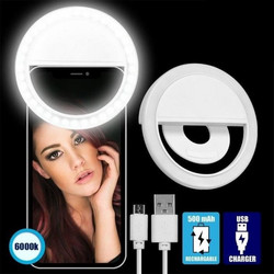 Selfie Ring Light LED SMD 2W 200 lm για Κινητό και Tablet Globostar-79042-Λευκό 79042