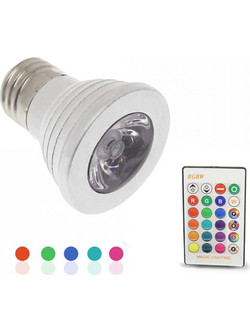 LED Λάμπα E27 5W 220V 450LM RGBW με Ασύρματο Χειριστήριο RZ-0064