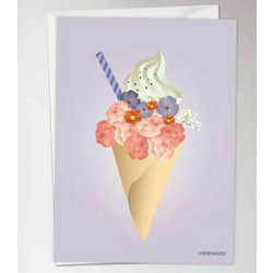 Ευχετήρια Κάρτα Δίπτυχη Ice Cream Flower VVF2020010XS 10,5x15cm Multi Vissevasse