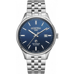 Roamer Optimus Ανδρικό Ρολόι Αυτόματο με Ασημί Μεταλλικό Μπρασελέ R983983414550