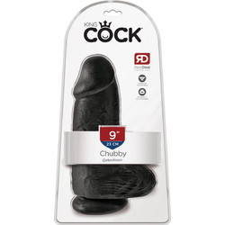 Pipedream King Cock Chubby 9" Ρεαλιστικό Dildo με Βεντούζα & Όρχεις 23cm Μαύρο